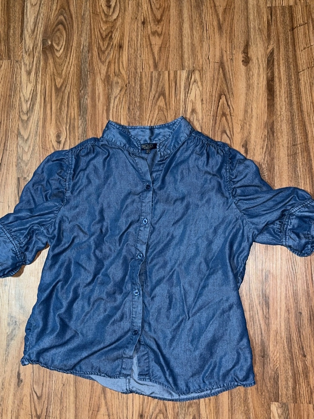 Rachel Rachel Roy Blue Chambray Button Down Blouse Top